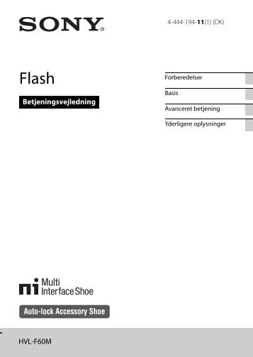 Sony HVL-F60M - HVL-F60M Consignes dâutilisation Danois