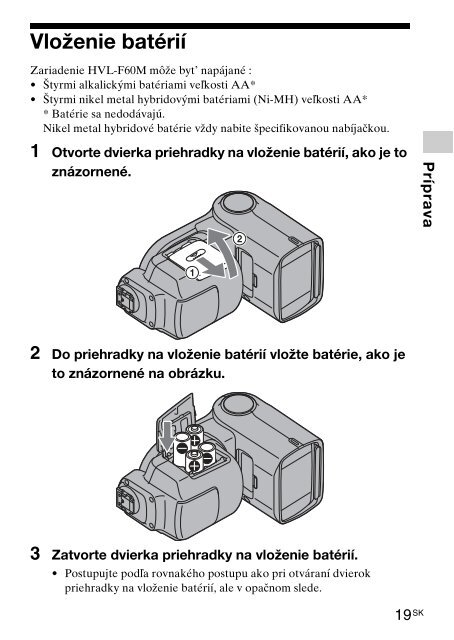 Sony HVL-F60M - HVL-F60M Consignes d&rsquo;utilisation Slovaque