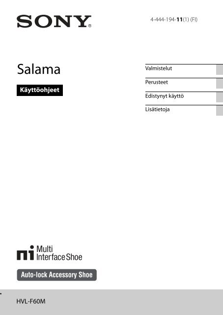 Sony HVL-F60M - HVL-F60M Consignes d&rsquo;utilisation Finlandais