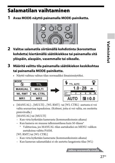 Sony HVL-F60M - HVL-F60M Consignes d&rsquo;utilisation Finlandais