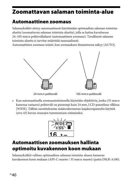 Sony HVL-F60M - HVL-F60M Consignes d&rsquo;utilisation Finlandais