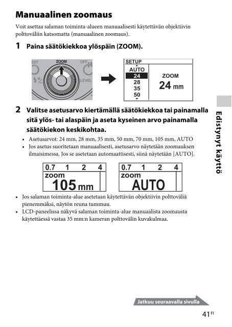 Sony HVL-F60M - HVL-F60M Consignes d&rsquo;utilisation Finlandais