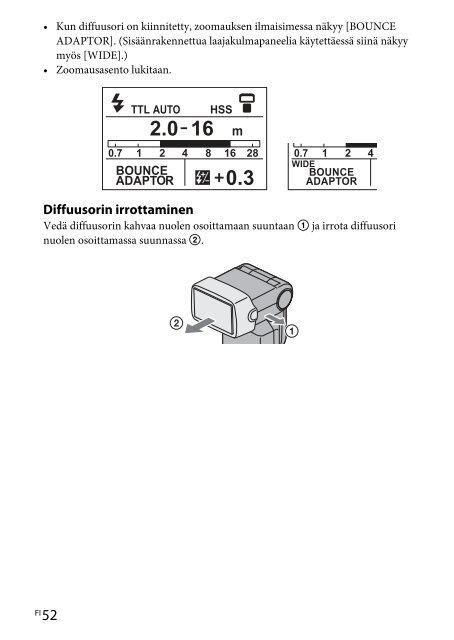 Sony HVL-F60M - HVL-F60M Consignes d&rsquo;utilisation Finlandais