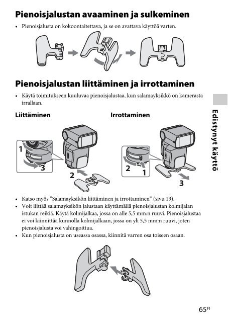 Sony HVL-F60M - HVL-F60M Consignes d&rsquo;utilisation Finlandais