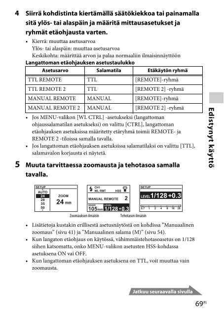 Sony HVL-F60M - HVL-F60M Consignes d&rsquo;utilisation Finlandais