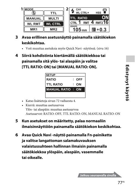 Sony HVL-F60M - HVL-F60M Consignes d&rsquo;utilisation Finlandais