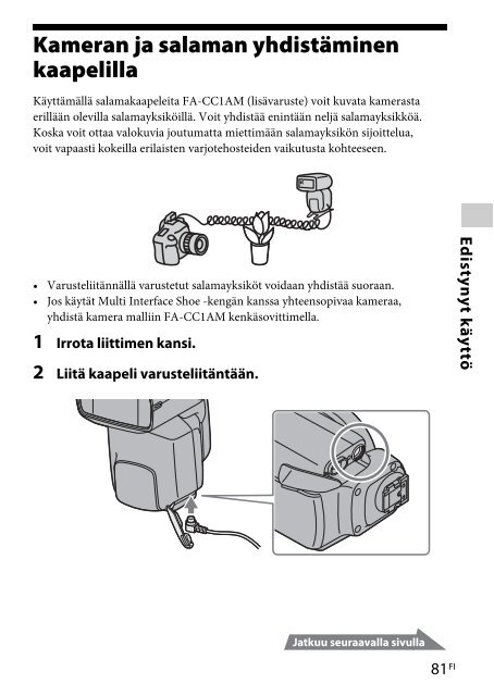 Sony HVL-F60M - HVL-F60M Consignes d&rsquo;utilisation Finlandais