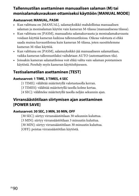 Sony HVL-F60M - HVL-F60M Consignes d&rsquo;utilisation Finlandais