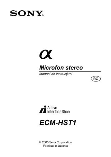 Sony ECM-HST1 - ECM-HST1 Mode d'emploi Roumain