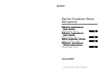 Sony ECM-MS907 - ECM-MS907 Consignes dâutilisation Hongrois