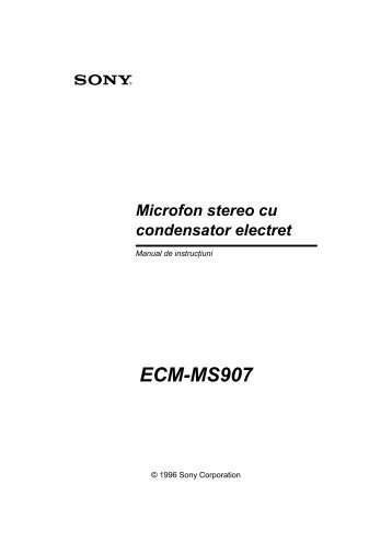 Sony ECM-MS907 - ECM-MS907 Consignes dâutilisation Roumain