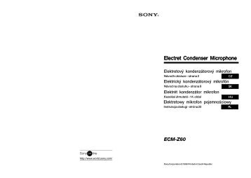 Sony ECM-Z60 - ECM-Z60 Consignes dâutilisation Slovaque