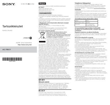 Sony ACC-TRDCY - ACC-TRDCY Consignes dâutilisation Hongrois