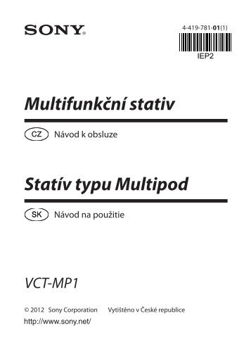 Sony VCT-MP1 - VCT-MP1 Consignes dâutilisation Slovaque