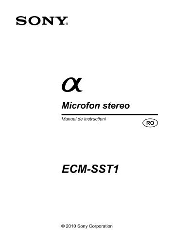 Sony ECM-SST1 - ECM-SST1 Consignes dâutilisation Roumain