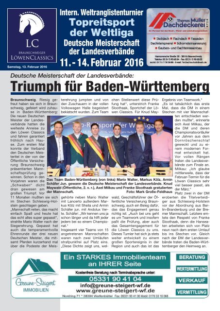 Turnierzeitung Löwen Classics, Samstag 13.02.2016