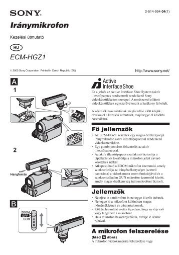 Sony ECM-HGZ1 - ECM-HGZ1 Mode d'emploi Hongrois