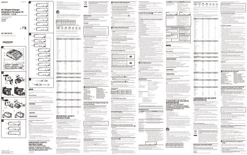 Sony AC-VQ1051D - AC-VQ1051D Mode d'emploi