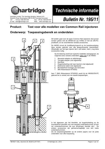 Technische informatie Bulletin Nr. 195/11 - Hartridge Test Equipment