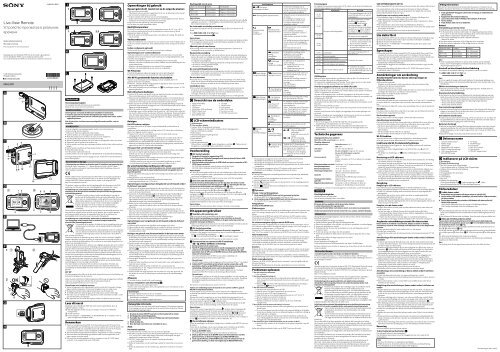 Sony RM-LVR1 - RM-LVR1 Consignes d&rsquo;utilisation N&eacute;erlandais