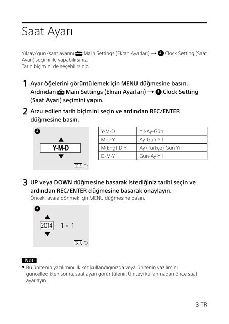 Sony RM-LVR1 - RM-LVR1 Consignes d&rsquo;utilisation Turc