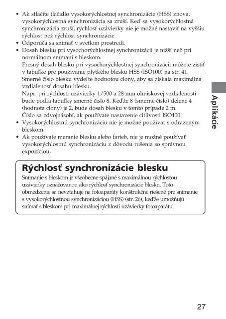 Sony HVL-F36AM - HVL-F36AM Consignes d&rsquo;utilisation Slovaque