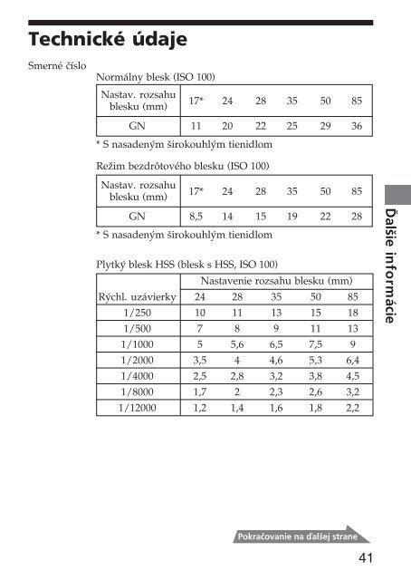 Sony HVL-F36AM - HVL-F36AM Consignes d&rsquo;utilisation Slovaque