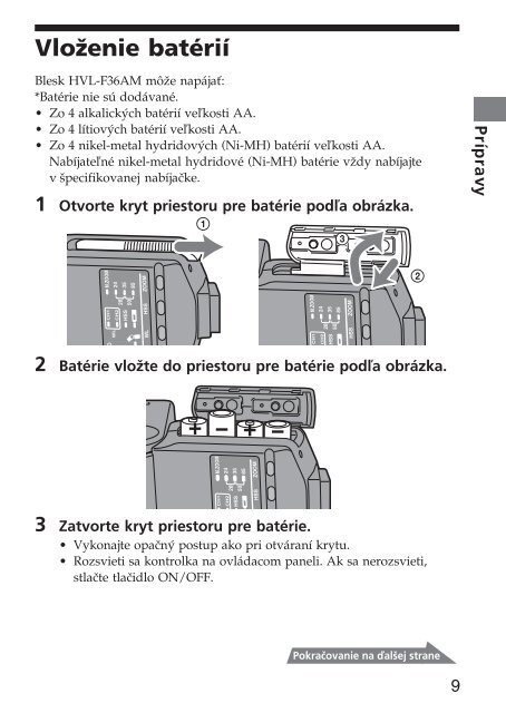 Sony HVL-F36AM - HVL-F36AM Consignes d&rsquo;utilisation Slovaque