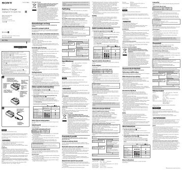 Sony BC-TRW - BC-TRW Consignes dâutilisation Danois