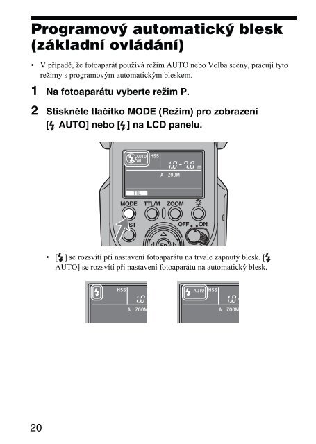 Sony HVL-F43AM - HVL-F43AM Mode d'emploi Tch&egrave;que