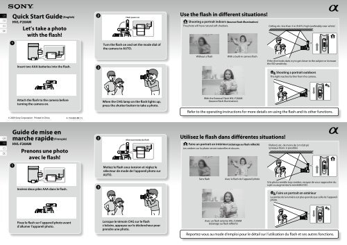 Sony HVL-F20AM - HVL-F20AM Guide de mise en route Anglais