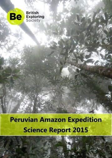 Peruvian Amazon Expedition Science Report 2015