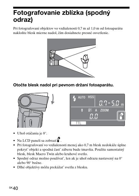 Sony HVL-F43M - HVL-F43M Consignes d&rsquo;utilisation Slovaque