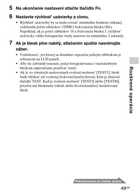 Sony HVL-F43M - HVL-F43M Consignes d&rsquo;utilisation Slovaque