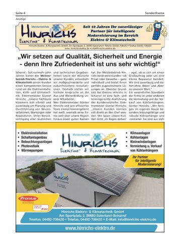 Hinrichs Elektro- und Klimatechnik | Bürgerspiegel