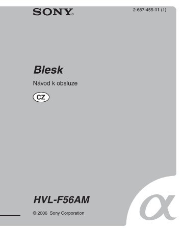 Sony HVL-F56AM - HVL-F56AM Consignes dâutilisation TchÃ¨que