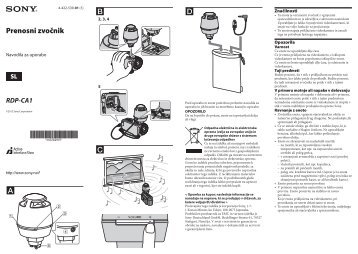 Sony RDP-CA1 - RDP-CA1 Mode d'emploi SlovÃ©nien