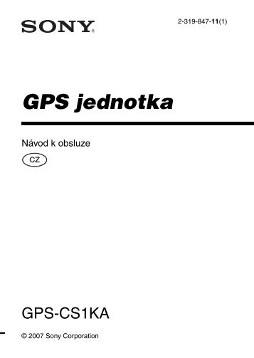 Sony GPS-CS1KA - GPS-CS1KA Consignes dâutilisation TchÃ¨que