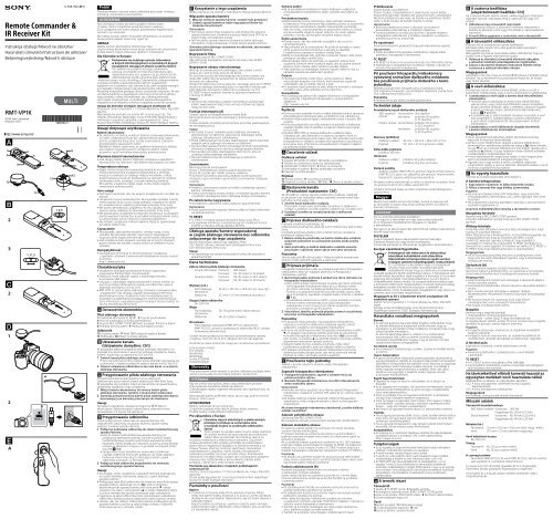 Sony RMT-VP1K - RMT-VP1K Consignes d&rsquo;utilisation Tch&egrave;que