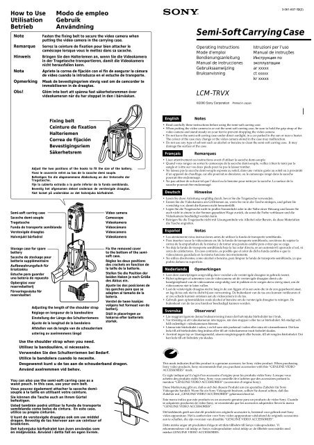 Sony LCM-TRVX - LCM-TRVX Consignes d&rsquo;utilisation Allemand