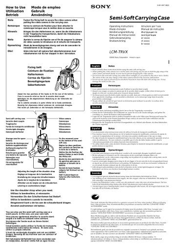 Sony LCM-TRVX - LCM-TRVX Consignes dâutilisation FranÃ§ais