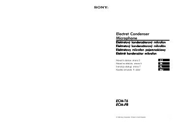 Sony ECM-F8 - ECM-F8 Consignes dâutilisation Slovaque