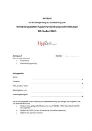 Antrag auf Erstzertifizierung - HypZert GmbH