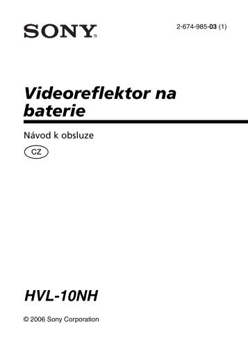 Sony HVL-10NH - HVL-10NH Consignes dâutilisation TchÃ¨que
