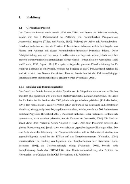 Bedeutung des C-reaktiven Proteins im Rahmen maligner ...