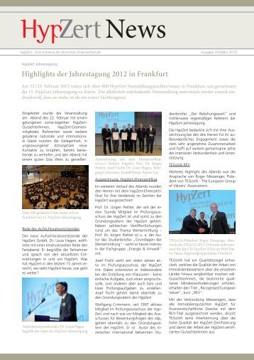 Highlights der Jahrestagung 2012 in Frankfurt - HypZert GmbH