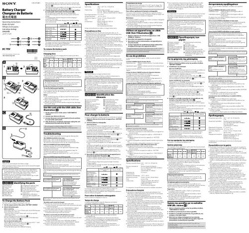 Sony BC-TRX - BC-TRX Mode d'emploi Anglais