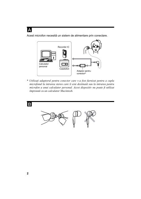 Sony ECM-TL1 - ECM-TL1 Consignes d&rsquo;utilisation Roumain