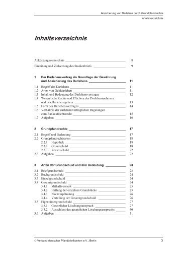 Absicherung Von Darlehen durch Grundpfandrechte 5-Auflage-2010
