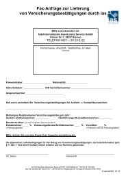 Fax-Anfrage zur Lieferung von Versicherungsbestätigungen durch ias